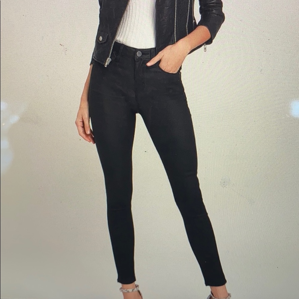 Lulus black high rise vegan leather skinny jeans